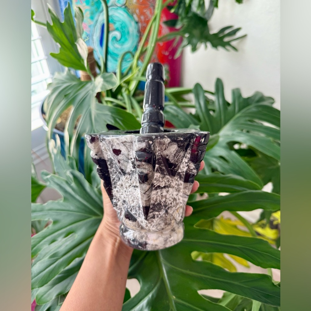 Orthoceras Mortar & Pestle from Morocco